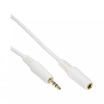 Cavo audio InLine, jack 3,5 mm maschio/femmina, stereo, bianco/oro 10 m