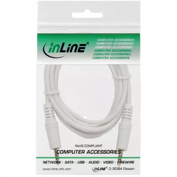 Cavo audio InLine 3,5mm stereo maschio / maschio, bianco/oro, 1,5m