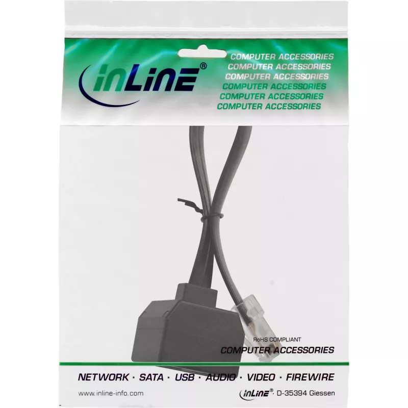 Splitter ISDN InLine 1 -> 2, 1x RJ45 M / 2x RJ45 F, (8P8C), senza resistenze