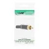 Connettore RCA InLine da saldare anello bianco metallo nero per cavo 6 mm