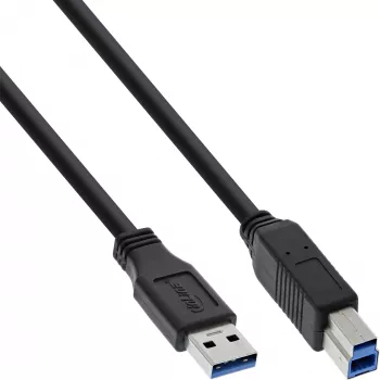 Cavo USB 3.2 Gen.1 InLine Type-A maschio / Type-B maschio, nero, 0,5 m