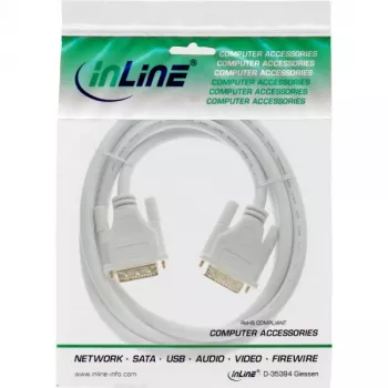 Cavo InLine DVI-D 24+1 maschio/maschio DVI Dual Link bianco/oro 5 m