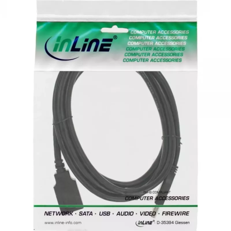 InLine USB 3.2 Gen.1 Cavo prolunga, USB-A maschio / femmina, nero, 2,5 m (35625)