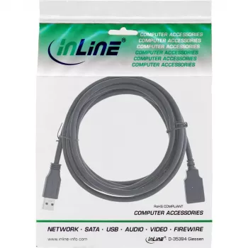 Cavo InLine USB 3.2 Gen.1 Type-A maschio / Type-A femmina, nero, 0,5 m