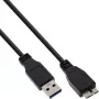InLine USB 3.2 Gen.1 Cavo, da USB-A a Micro-USB B, 5 m, nero (35450)