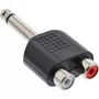 Adattatore audio InLine 6,3 mm jack maschio mono / 2x RCA femmina