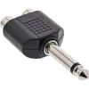 Adattatore audio InLine 6,3 mm jack maschio mono / 2x RCA femmina