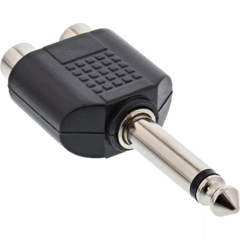 Adattatore audio InLine 6,3 mm jack maschio mono / 2x RCA femmina