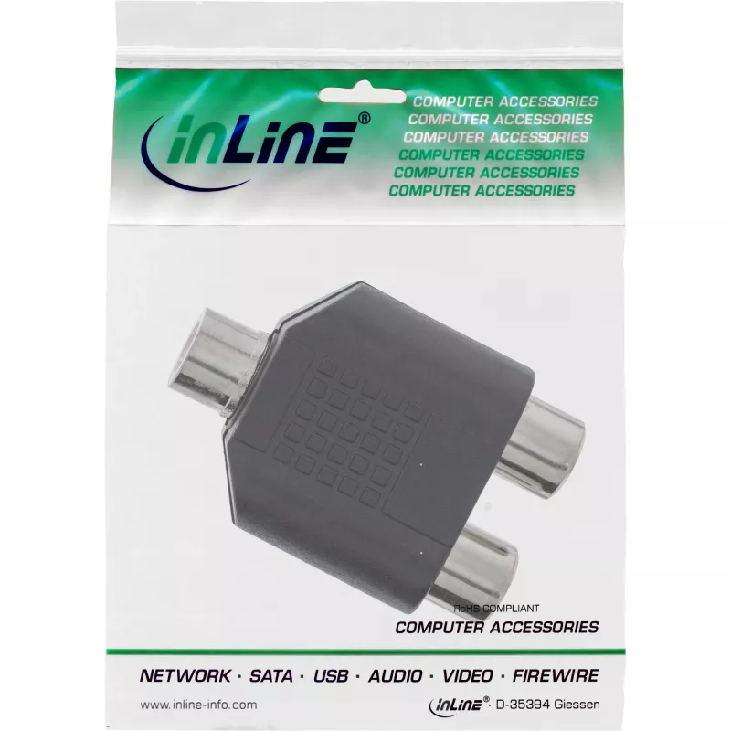 Adattatore audio 3,5 mm jack femmina mono / 2x RCA femmina InLine 99338
