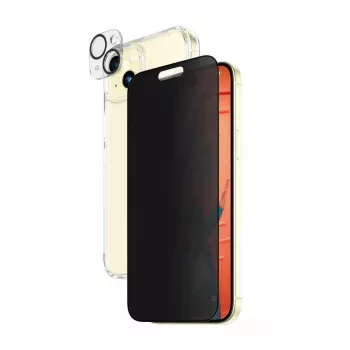 PanzerGlass Privacy confezione 3-in-1 iPhone 15 Plus vetro temperato