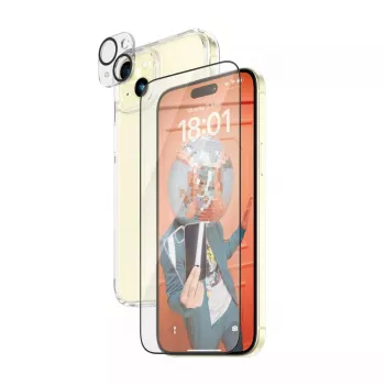 PanzerGlass confezione 3-in-1 iPhone 15 Plus vetro temperato antiurto