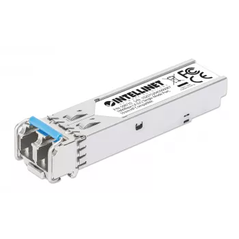 Modulo ricetrasmettitore ottico SFP Intellinet Gigabit Fiber 1000Base-LX (LC) porta monomodale, 10 km, compatibile HPE, argento