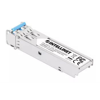Modulo ricetrasmettitore ottico SFP Intellinet Gigabit Fiber 1000Base-LX (LC) porta monomodale, 10 km, compatibile HPE, argento