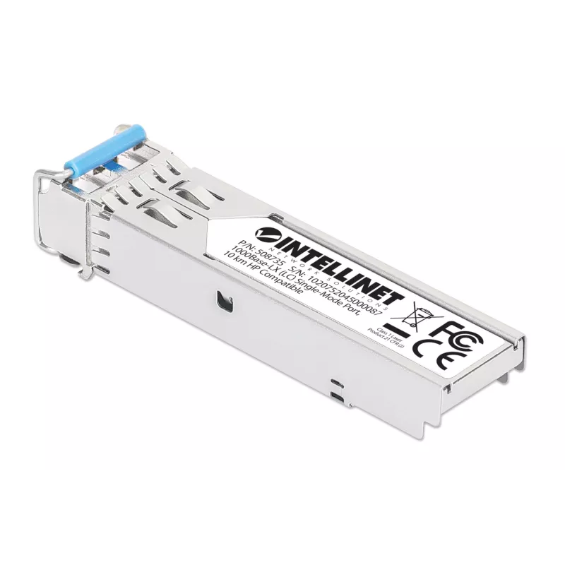 Intellinet 508735 modulo transceiver SFP Gigabit in fibra ottica 1000Base-LX, LC Duplex Single-Mode, 10 km, 1310 nm, compatibile con HPE J4859A