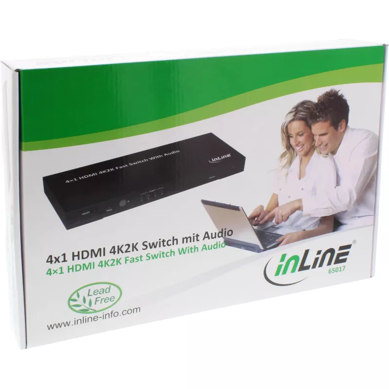 Switch InLine 4×1 HDMI 4K con audio