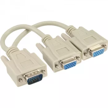 Cavo VGA a Y InLine HD15 connettore maschio / 2x HD15 connettore femmina 0,2 m