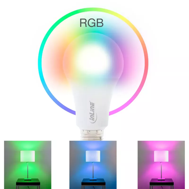 Lampada LED InLine SmartHome RGB E27, 900LM