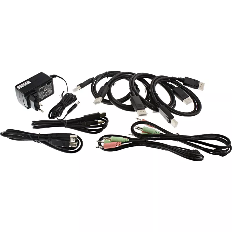 Switch KVM desktop InLine, 2 porte, doppio monitor DisplayPort 1.2, 4K, USB 2.0