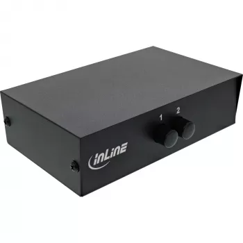 Switch AV InLine manuale 2 porte 3x RCA IN/OUT Composite nero