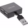 Hub USB 2.0 4 porte InLine, connettore maschio USB-A su 4x connettore femmina USB-A, cavo 4cm