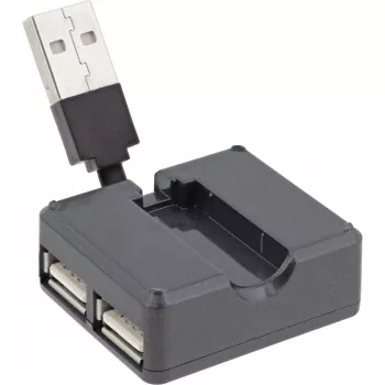 Hub USB 2.0 4 porte InLine, connettore maschio USB-A su 4x connettore femmina USB-A, cavo 4cm