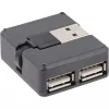 Hub USB 2.0 4 porte InLine, connettore maschio USB-A su 4x connettore femmina USB-A, cavo 4cm