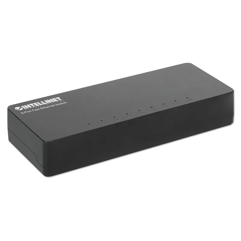 Switch Fast Ethernet 8 porte Intellinet formato desktop, plastica, IEEE 802.3az (Energy Efficient Ethernet), nero