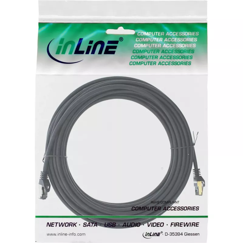 Cavo patch InLine S/FTP PiMF Cat.8.1 senza alogeni 2000MHz nero, 15m