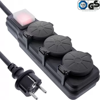 Prolunga elettrica InLine 16493P 5 m 3 uscite AC nero