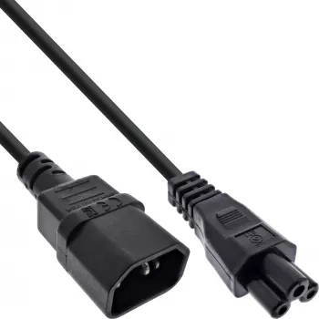 Cavo di alimentazione InLine, connettore femmina C14 su connettore maschio C5, nero, 3 m