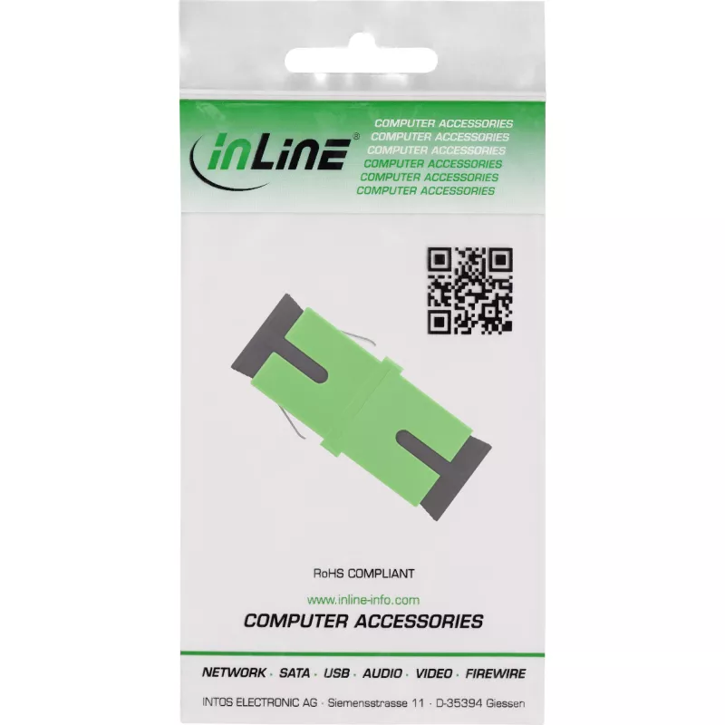 Adattatore in fibra ottica InLine 89992G Simplex SC/SC SM verde