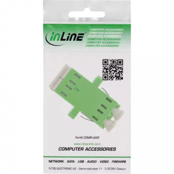 Adattatore in fibra ottica InLine 89989R Duplex LC/LC SM connettore femmina/connettore femmina verde