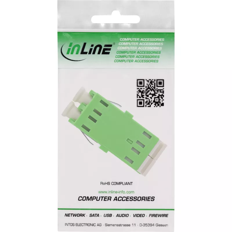 Adattatore in fibra ottica InLine 89989P LC/LC SM verde