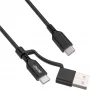 Cavo InLine 2-in-1 USB-C + adattatore USB-A, USB 2.0, 100W, TPE, nero, 2 m