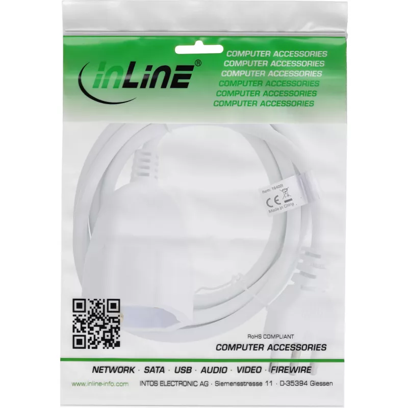 Prolunga elettrica InLine 16402I 2 m 1 uscita AC interno bianco