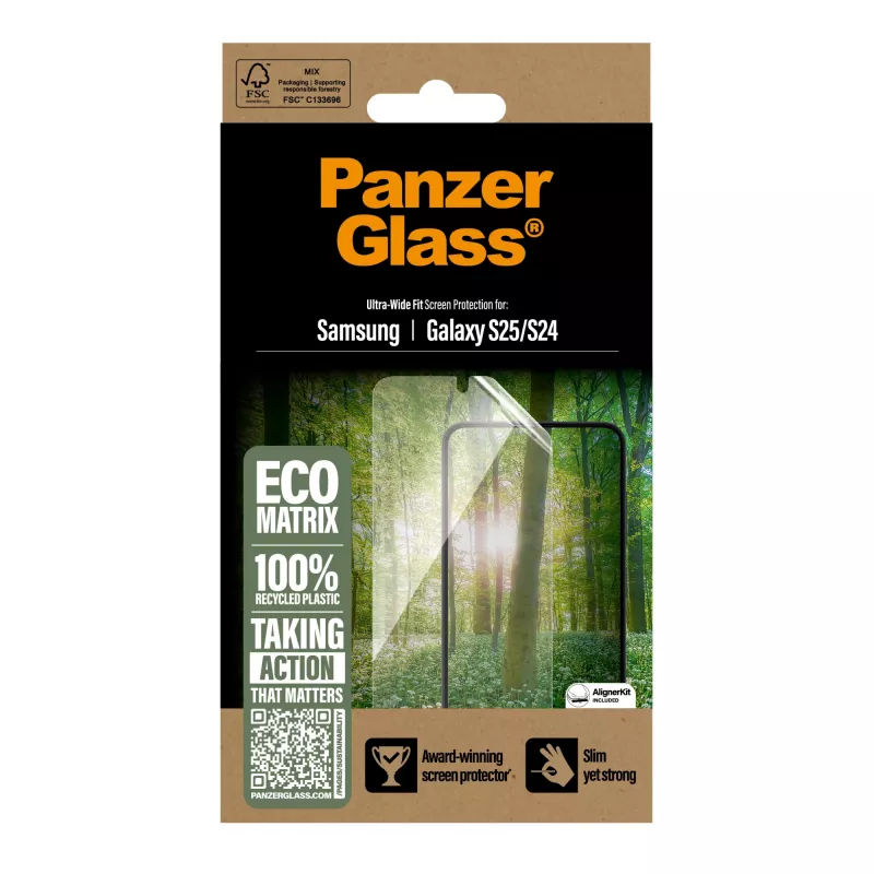 Protezione schermo PanzerGlass ® ECO MATRIX Samsung Galaxy S25 | S24 | Ultra-Wide Fit