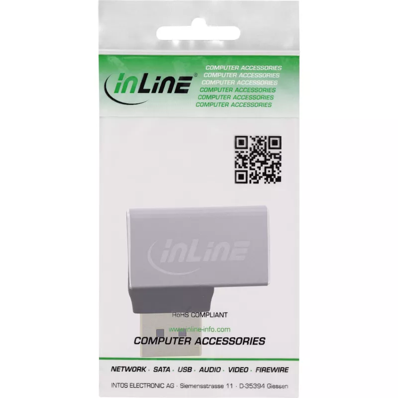 InLine 17291E cavo gender changer DisplayPort grigio, nero