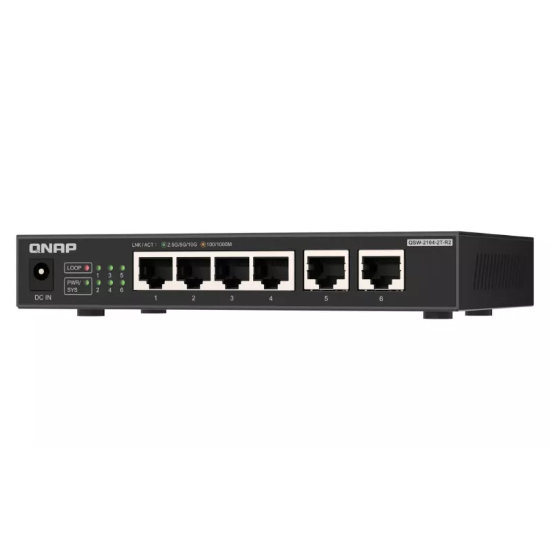 QNAP QSW-2104-2T-R2 switch di rete unmanaged 10G Ethernet (100/1000/10000) desktop nero