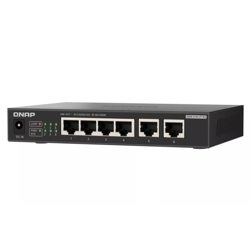 QNAP QSW-2104-2T-R2 switch di rete unmanaged 10G Ethernet (100/1000/10000) desktop nero
