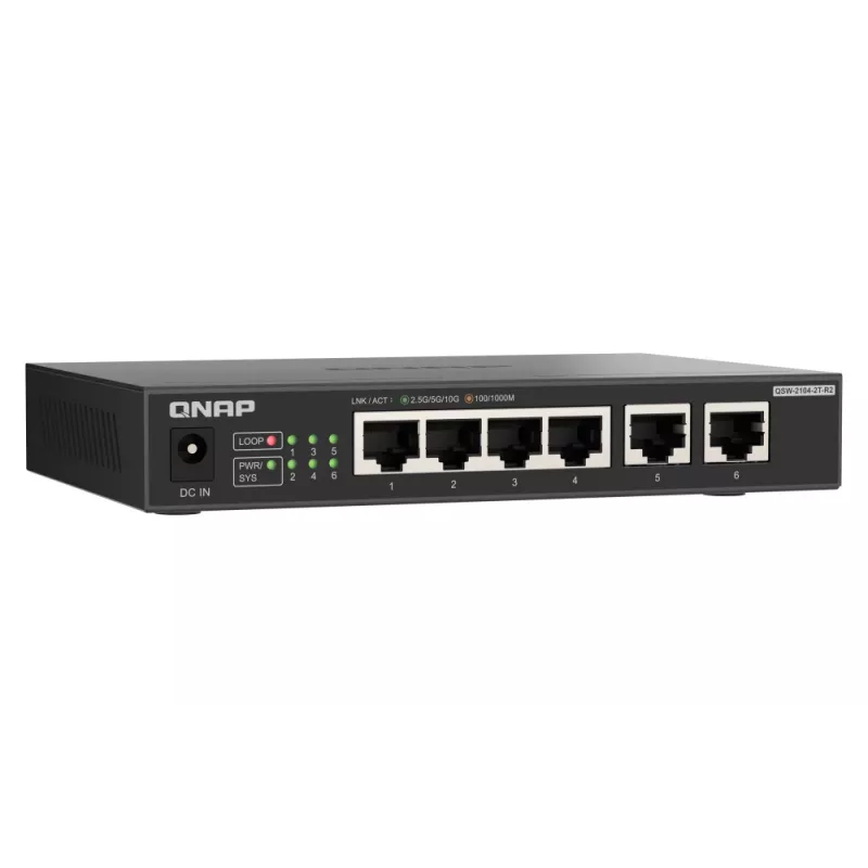 QNAP QSW-2104-2T-R2 switch di rete unmanaged 10G Ethernet (100/1000/10000) desktop nero