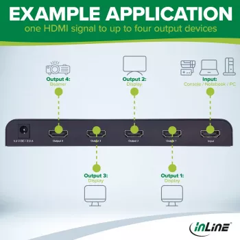 Splitter video HDMI InLine 65010K 4x HDMI 4K Ultra HD