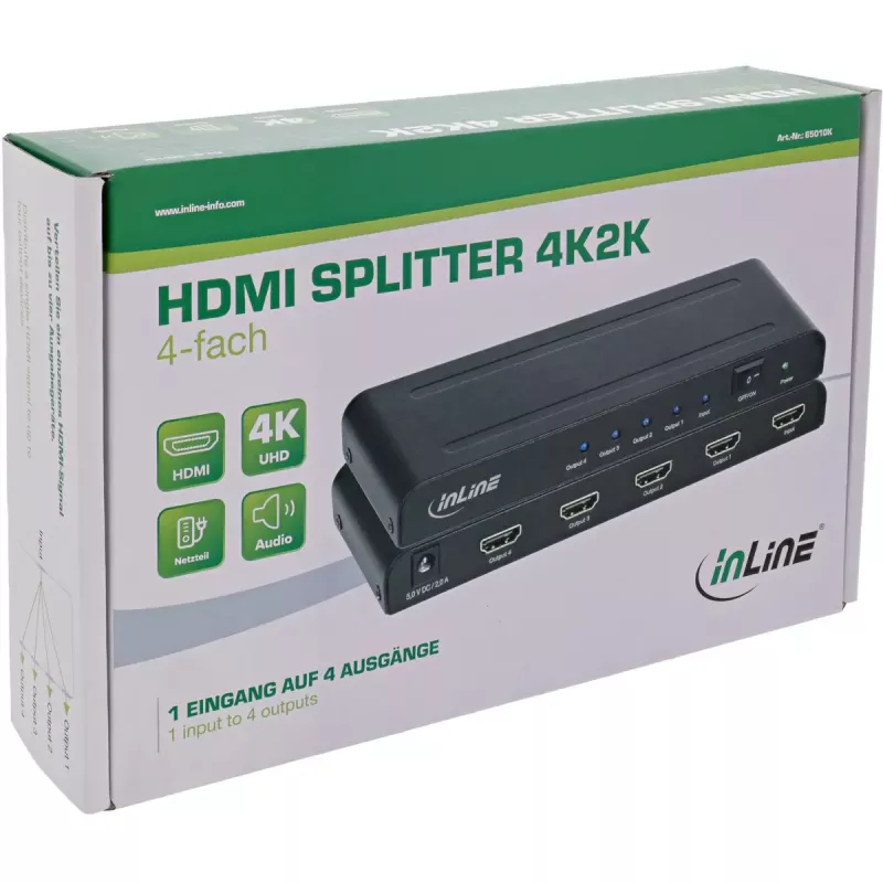 Splitter video HDMI InLine 65010K 4x HDMI 4K Ultra HD