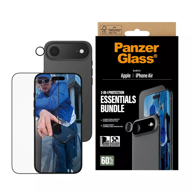 PanzerGlass bundle essenziale 2-in-1 iPhone Air antigraffio e antiurto