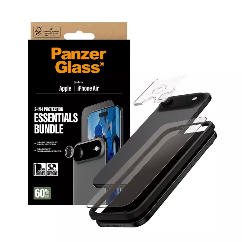 PanzerGlass bundle essenziale 2-in-1 iPhone Air antigraffio e antiurto