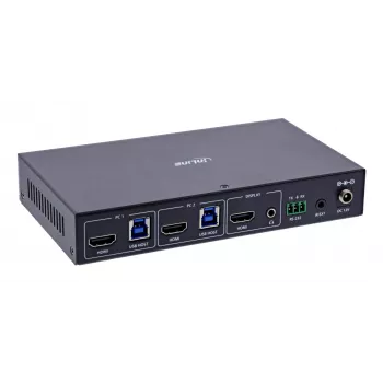 InLine 57885C Switch KVM, 2 porte, HDMI, 8K@60Hz, USB 3.2, con IR e RS-232