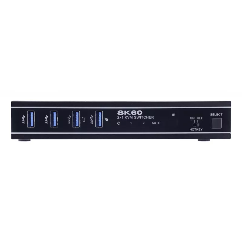 InLine 57885C Switch KVM, 2 porte, HDMI, 8K@60Hz, USB 3.2, con IR e RS-232