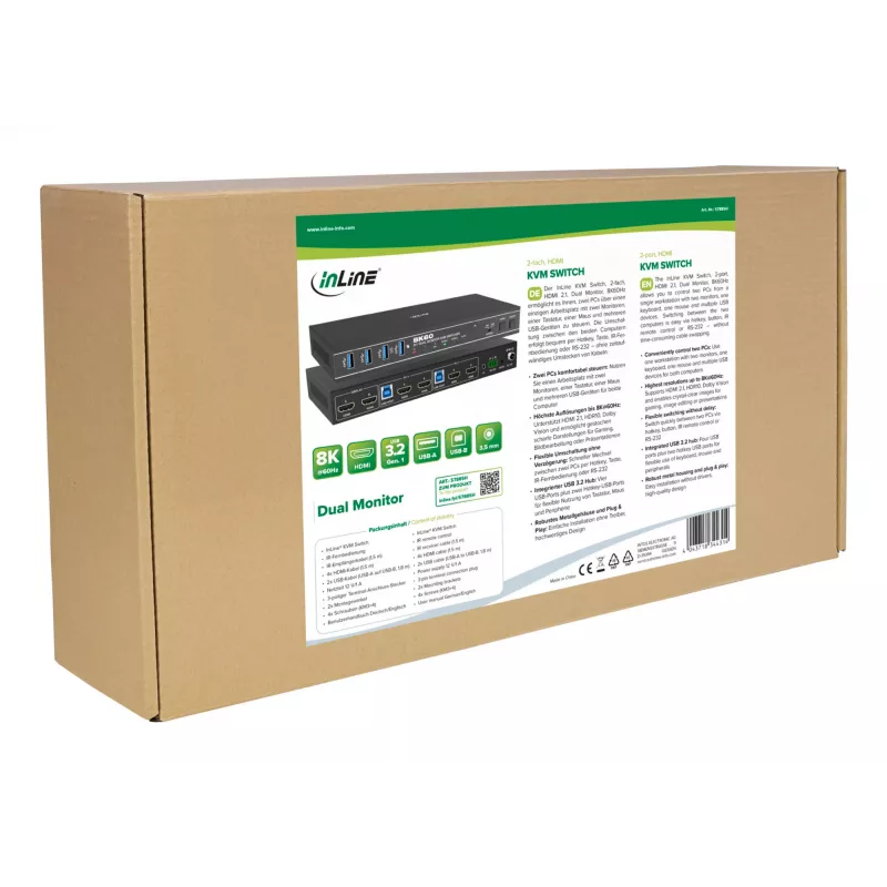 InLine 57885H KVM switch rackmount nero
