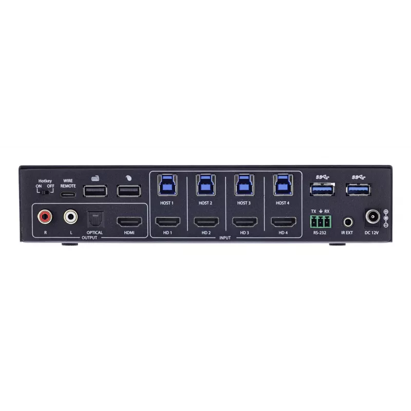 InLine 57885I Switch KVM, a 4 vie, HDMI, 4K60Hz, multiviewer, hub USB, nero