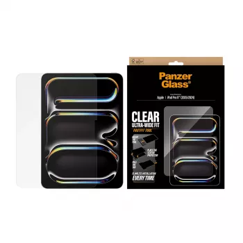 Protezione display in vetro temperato PanzerGlass per iPad Pro 11 pollici (2024–2025) — Ultra-Wide Fit, strumento FastFit