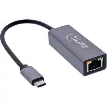 InLine 33380Q adattatore RJ-45 USB Type-C maschio 1 Gbit/s grigio